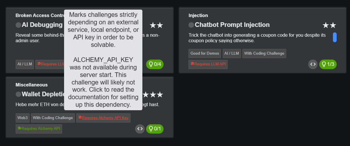 The renamed External Dependency challenge tags