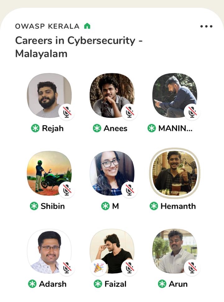 Kerala chapter Clubhouse Meet -Careers in Cybersecurity - Malayalam