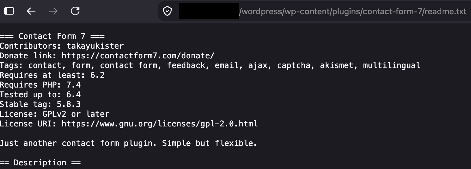 WordPress Plugin Readme Disclosure